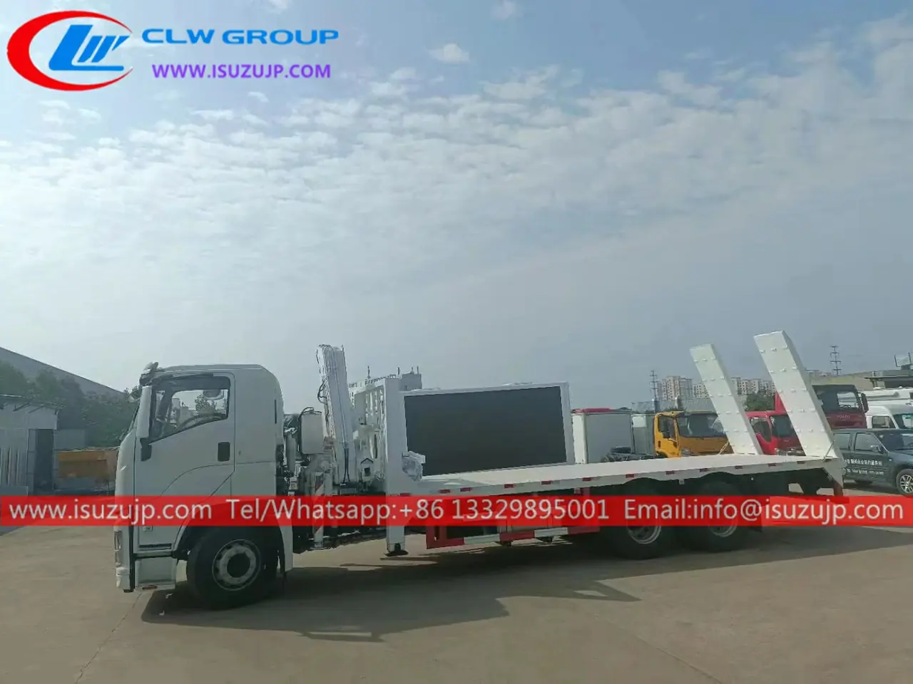 10 wheel Isuzu flatbed boom truck for sale