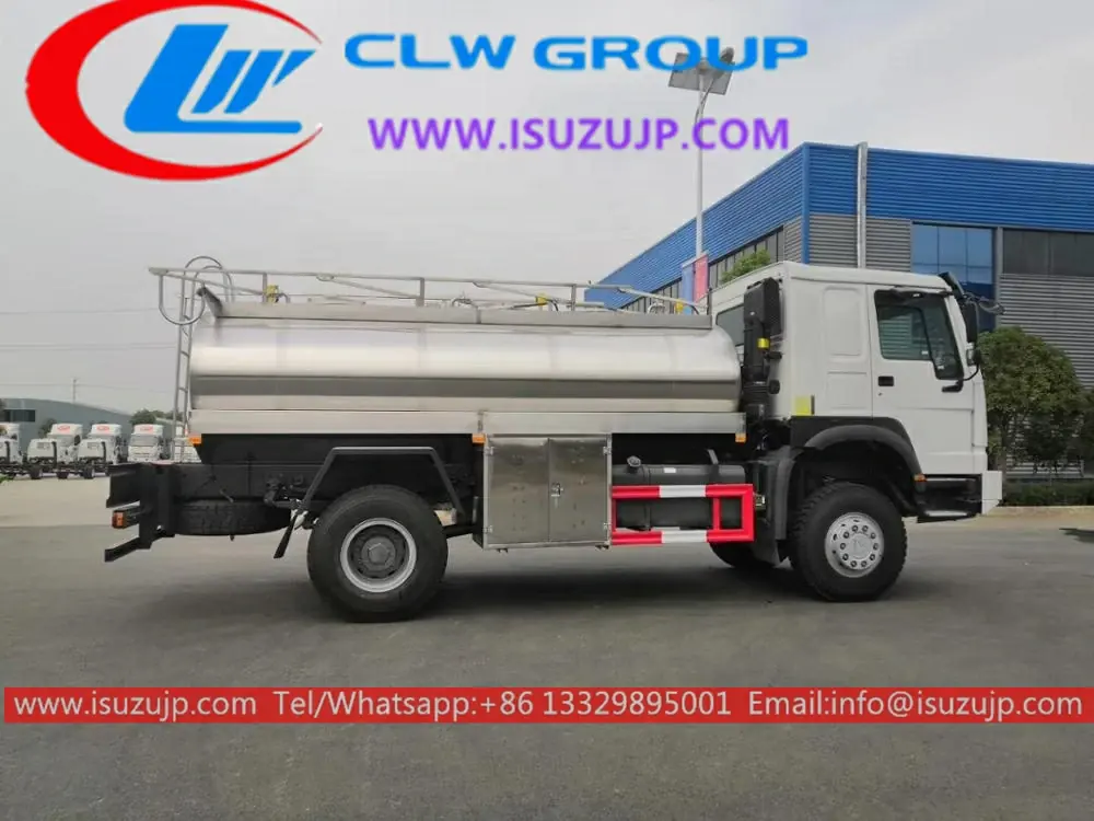 4WD ISUZU FTR FVR stainless steel off road fuel tanker