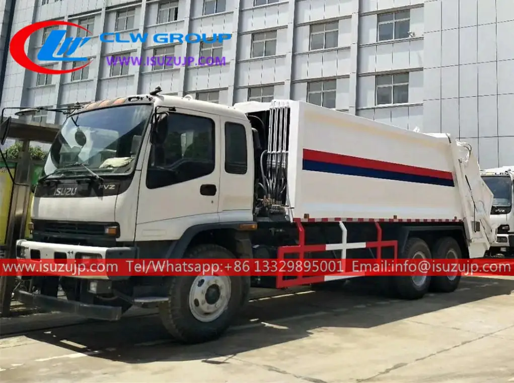 6x4 ISUZU FVZ 16m3 rear load garbage truck for sale