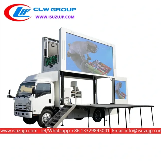 ISUZU NPR outdoor mobile led stage truck for sale