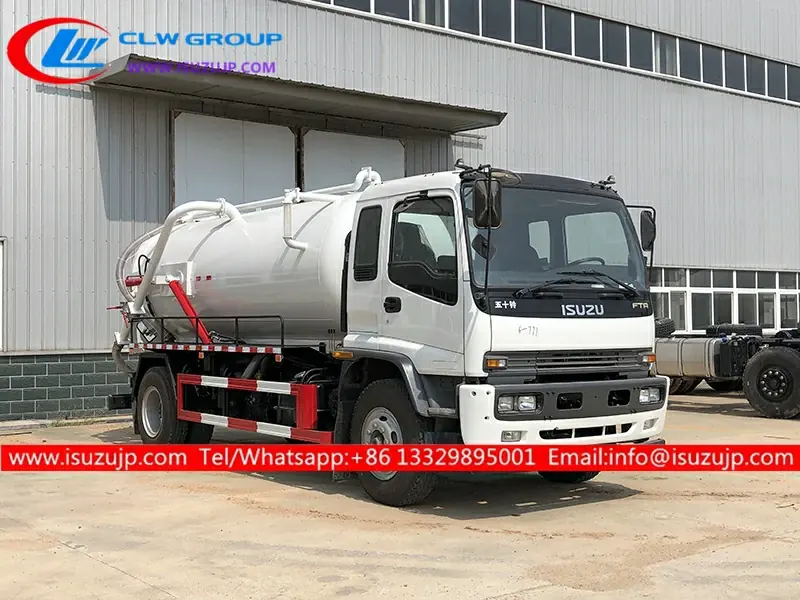 ISUZU 10 ton Stainless steel sewage suction truck