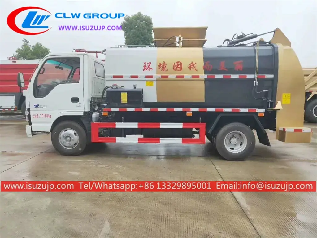ISUZU 5mt Hanging bucket garbage truck Bolivia