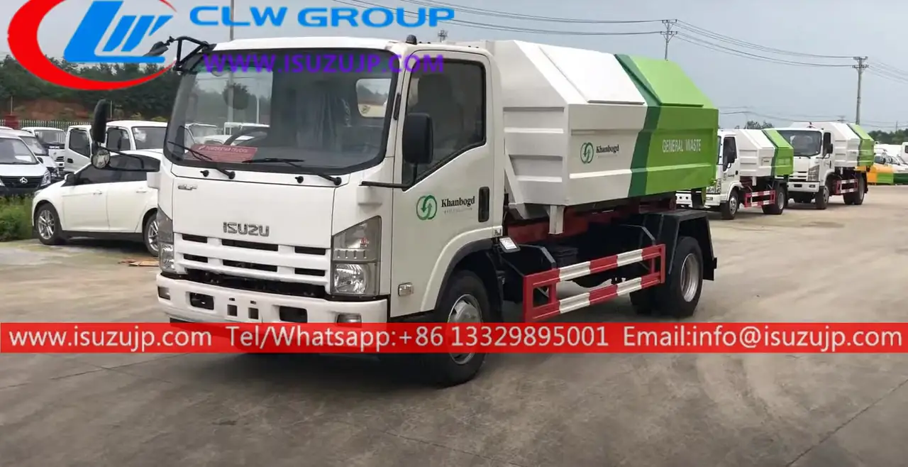 ISUZU NPR 8 ton hook loader truck for sale