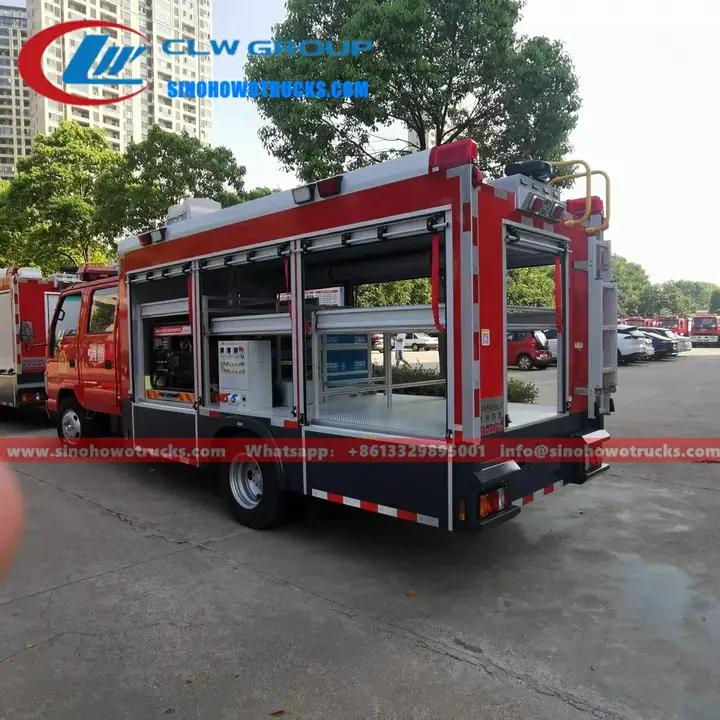 ISUZU small Emergency Rescue fire utility truck with 3Tons Crane and Winch Cambodia
